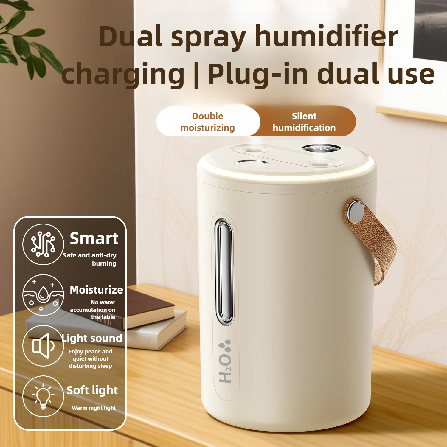 Large Capacity Car Air Humidifier Digital Display USB Electric Aroma Diffuser Air Humidifier For Car Home Bedroom