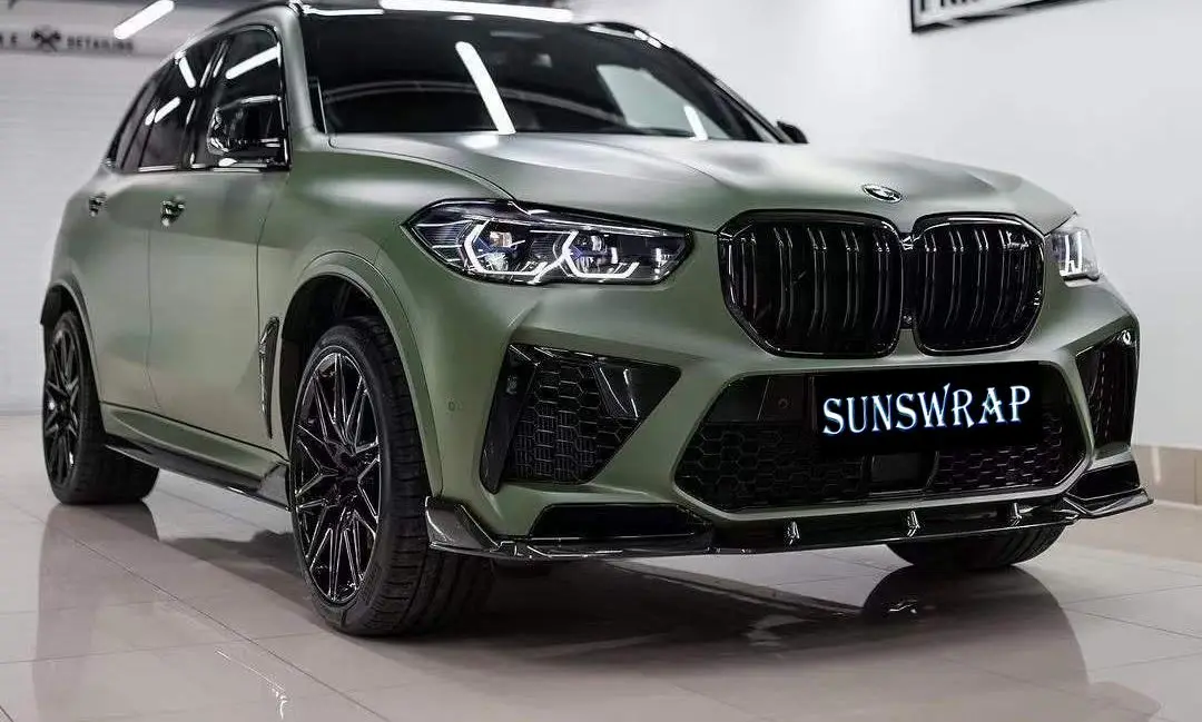 2025 Hotsale 5x59ft/Roll Army Green Satin Matte DIY Car Wrap Vinyl Sticker Adhesive Foil for Vehicle Wrapping DIY Project