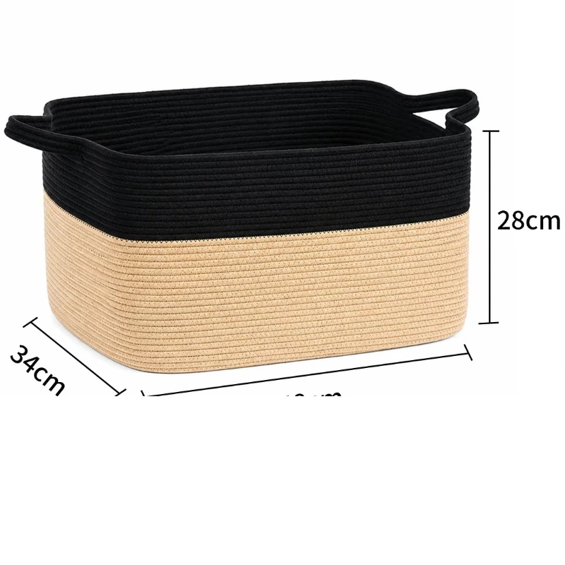 Cute Handle Laundry Baskets Black Woven Bag Sections Laundry Hamper Household Dirty Cesto Roupa Suja Bathroom Accessories