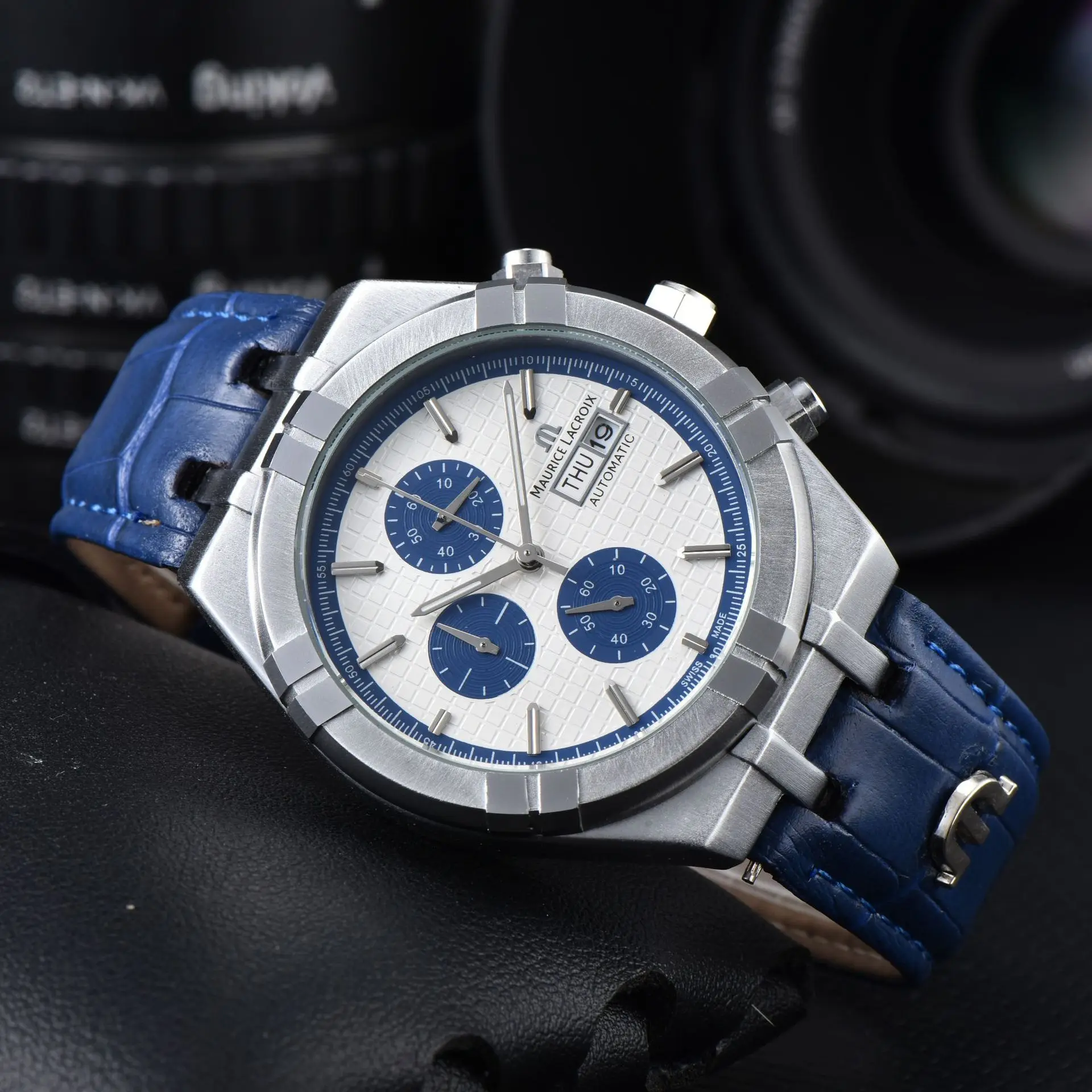 Jam Tangan Quartz Pria Terbaru 2025, Tali Kulit Paduan Heksagonal, 42mm, Jam Tangan Quartz Pria Sederhana