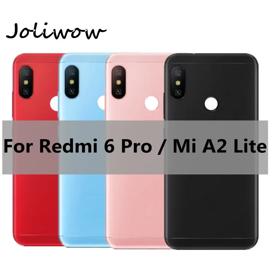 

For Xiaomi Redmi 6 Pro / Mi A2 Lite Battery Cover Rear Door Metal Back Cover Replacement Housing Case +Power Volume Button