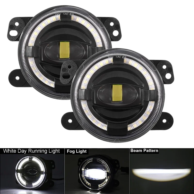 4 Inch Round LED Front Driving Fog Lights for Jeep Grand Cherokee 2011-2013/Wrangler JK 2007-2018