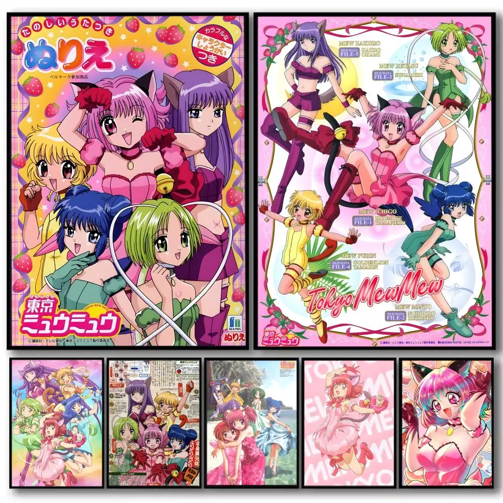 

T-tokyo mew mew Картина-калиграфия на хлопковом холсте, настенный художественный постер, качественный декор для гостиной, домашний декор