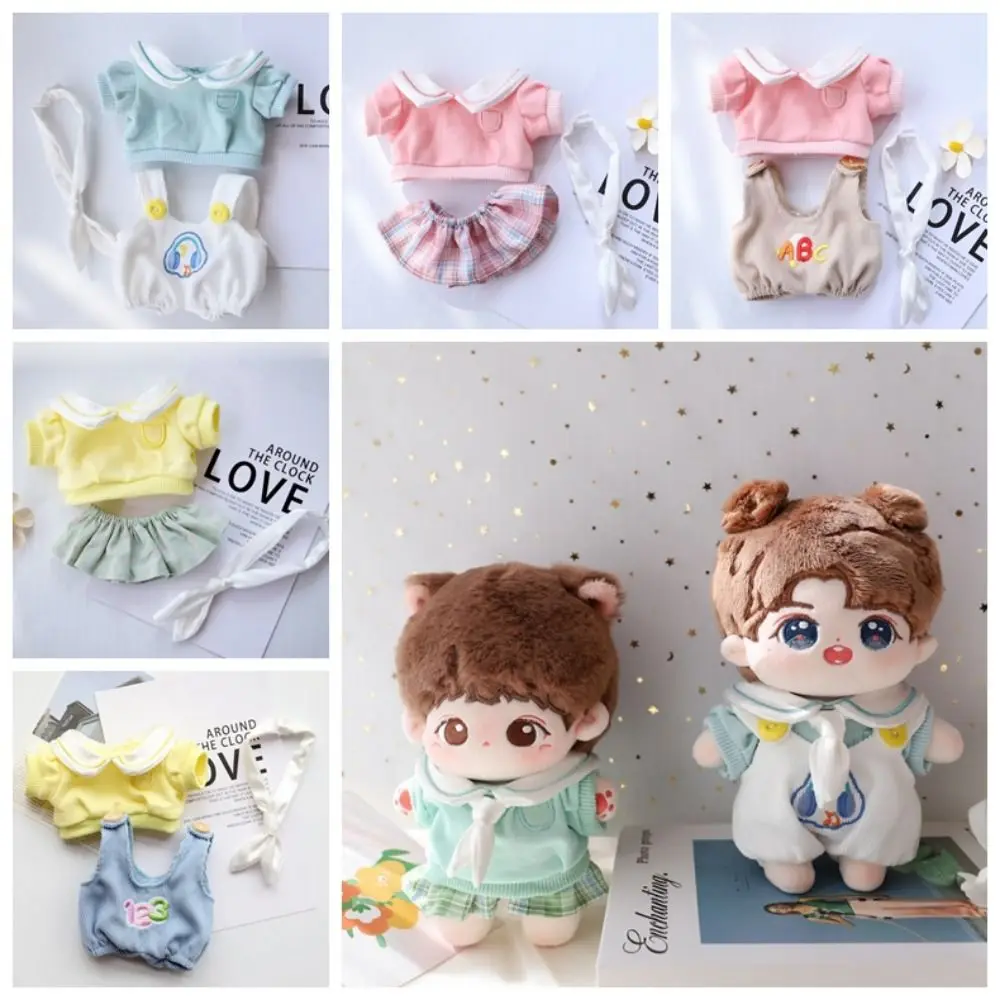 Hoodies 20cm Cotton Doll Dress Bow Tie Overall Cotton Doll Clothes Sweet JK Skirt Plush Toy Clothes Children's Gift