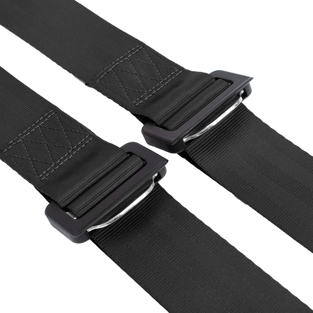 Universal Sports Racing Harness Seat Belt 4 Point Fixing Mounting Buckle Harness Nylon Car Racing Seat Belt Black Color