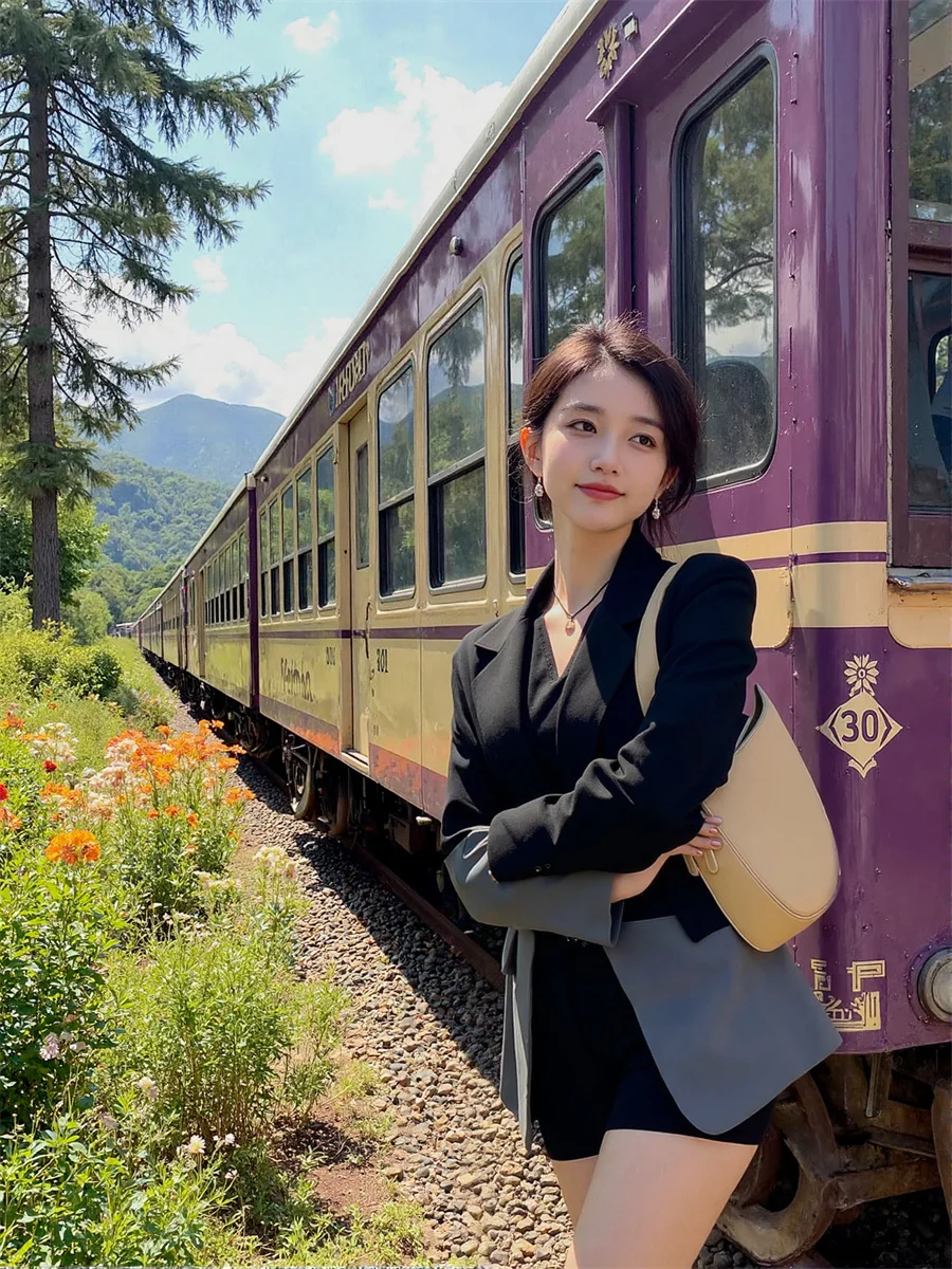 

Patchwork Loose Notched Blazers For Woman Sexy Clothes Women Work Bow Patch Rivet Outwears Hooded Original Buttonless Buckle New