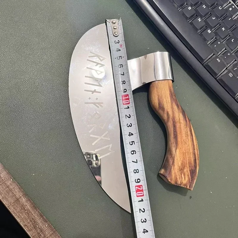 Axe Pizza Cutter Knife for Pizza Cutting Axe With Sharp Blades Viking Steel Pizza-Axe Wooden Handle Pizza-Cutter Axe Rust Proof