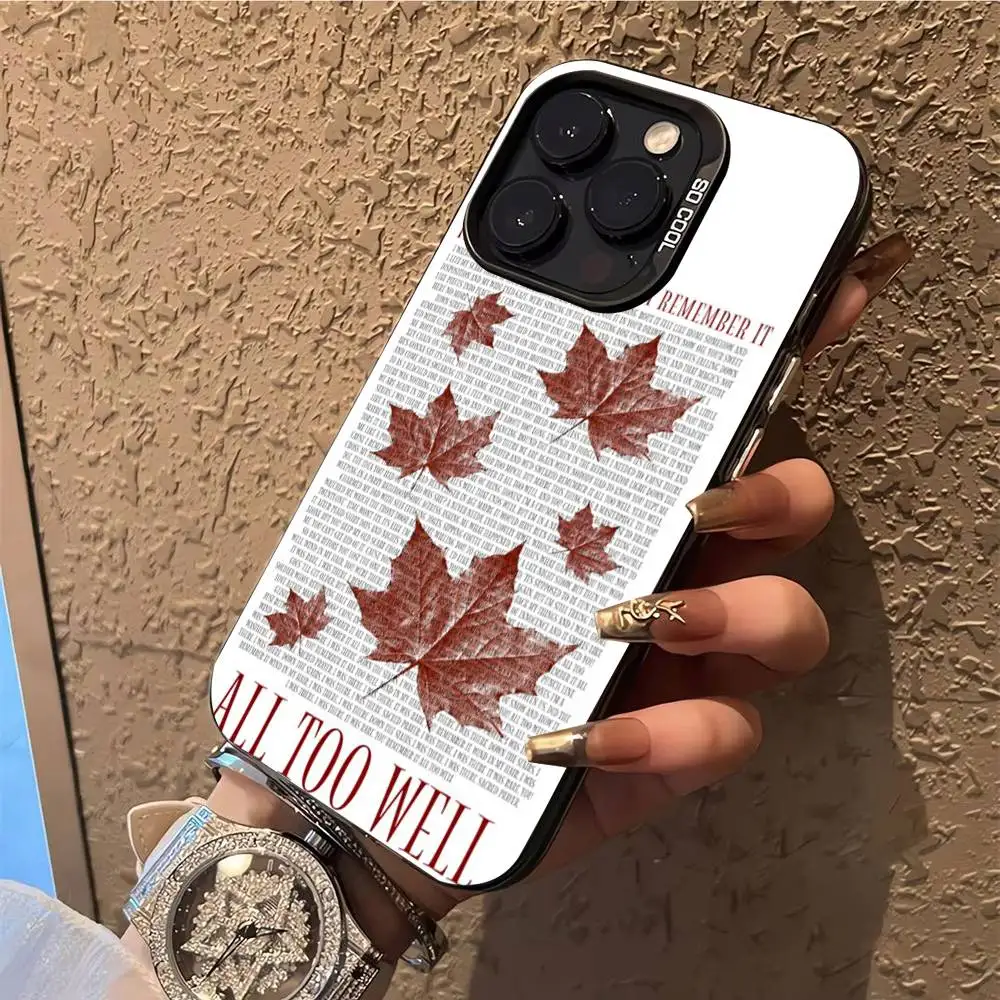 حافظة هاتف All Too Well Lyrics لهاتف iPhone 17,16,15,14,13,12,X,8,Pro,Max,Plus,E,SE4,Air,Mini IMD أسود غير لامع