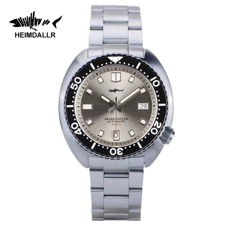 Heimdallr Vintage Automatic Watches Sapphire Glass NH35 Mechanical Wristwatch 30ATM Water Resistant C3 Luminous Dial Rubber Band