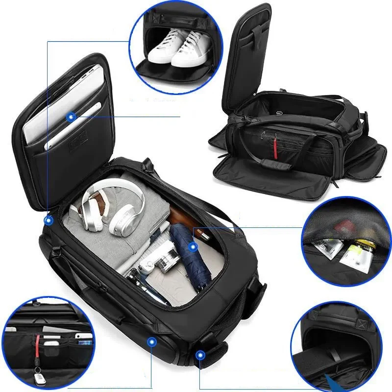 Imagem -03 - Mochila para Laptop Bolsa de Ombro Viagem Exterior Shoulder Bags Multi-função Seco Molhado Mochila Duffel Weekender