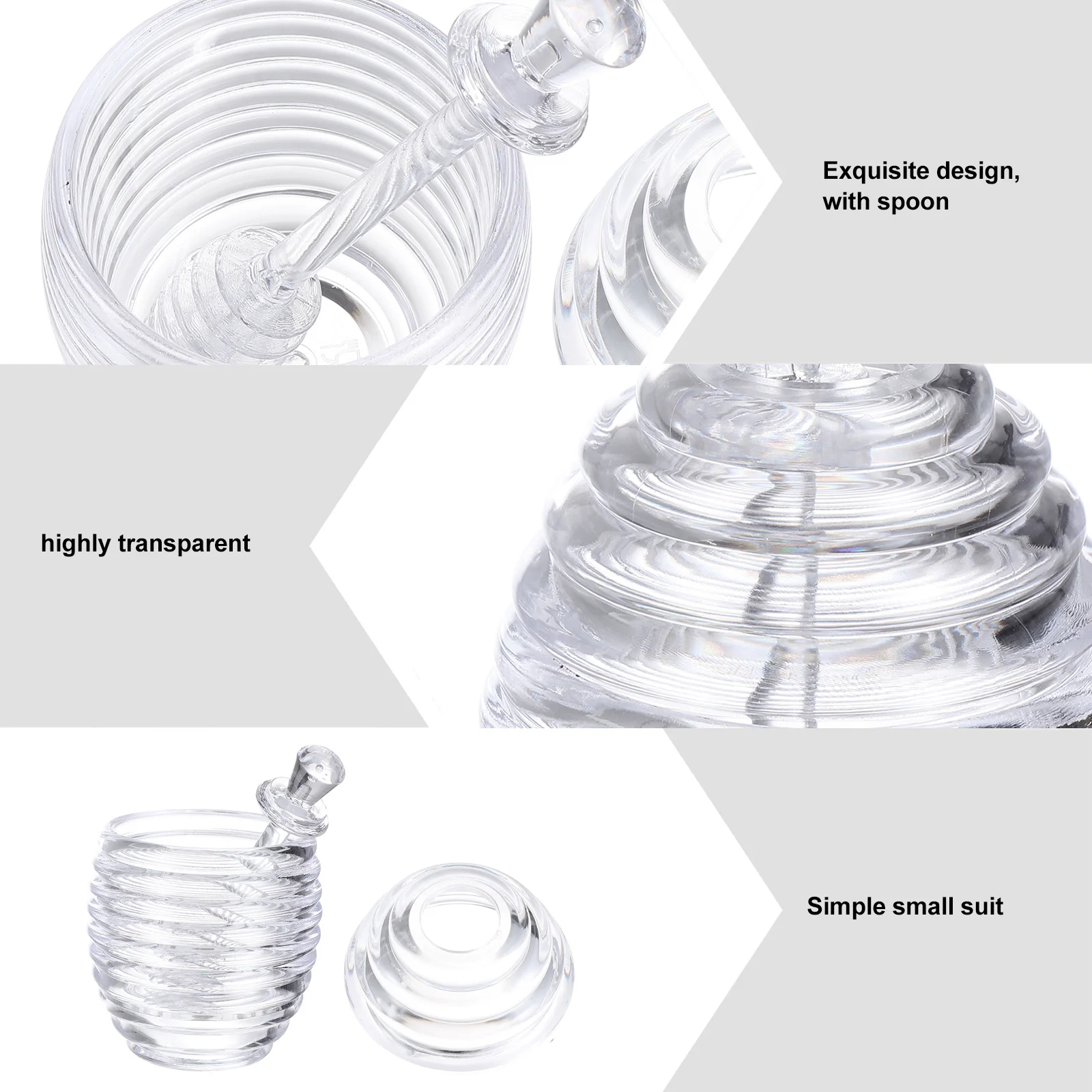 

2pcs Acrylic Honey Jar High Transparency Storage Container For Syrup Jam Maple Pancake Sealed Jar Transparent Food