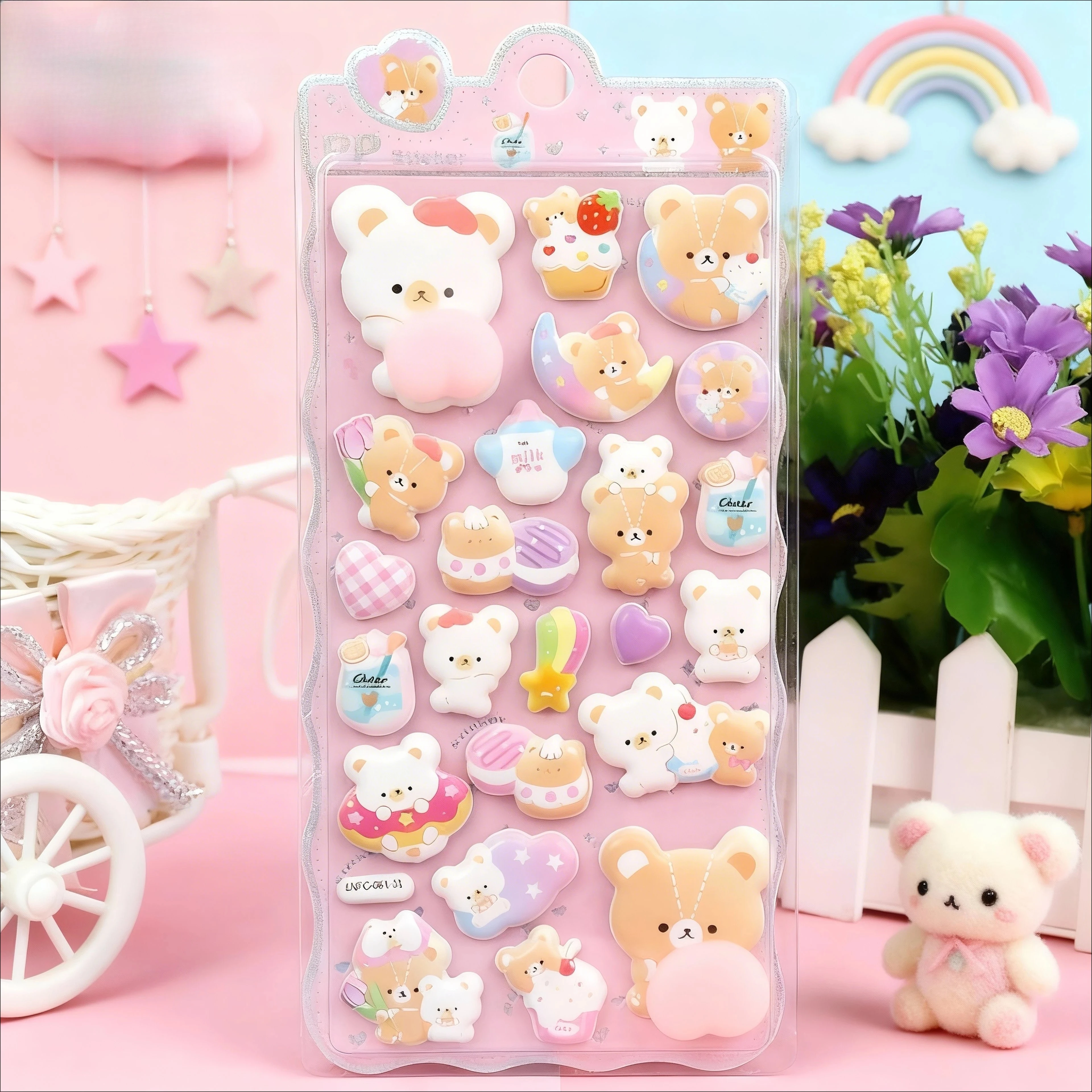 1-2 fogli adesivi animali carini 3D adesivo antistress gonfio e squishy per custodia del telefono decorazione del computer portatile diario regalo di collage fai da te