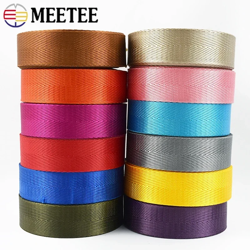 8Meters 20-50mm Nylon Webbing Tapes Herringbone Ribbon DIY Dog Collar Bag Knapsack Band Safety Strap Belt Sewing Accessories