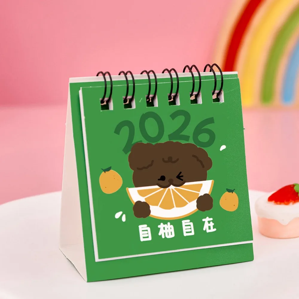 2026 Mini Desktop Paper Calendar Chinese Style Yearly Planner Scheduler Multi-function Notebook Agenda Organizer