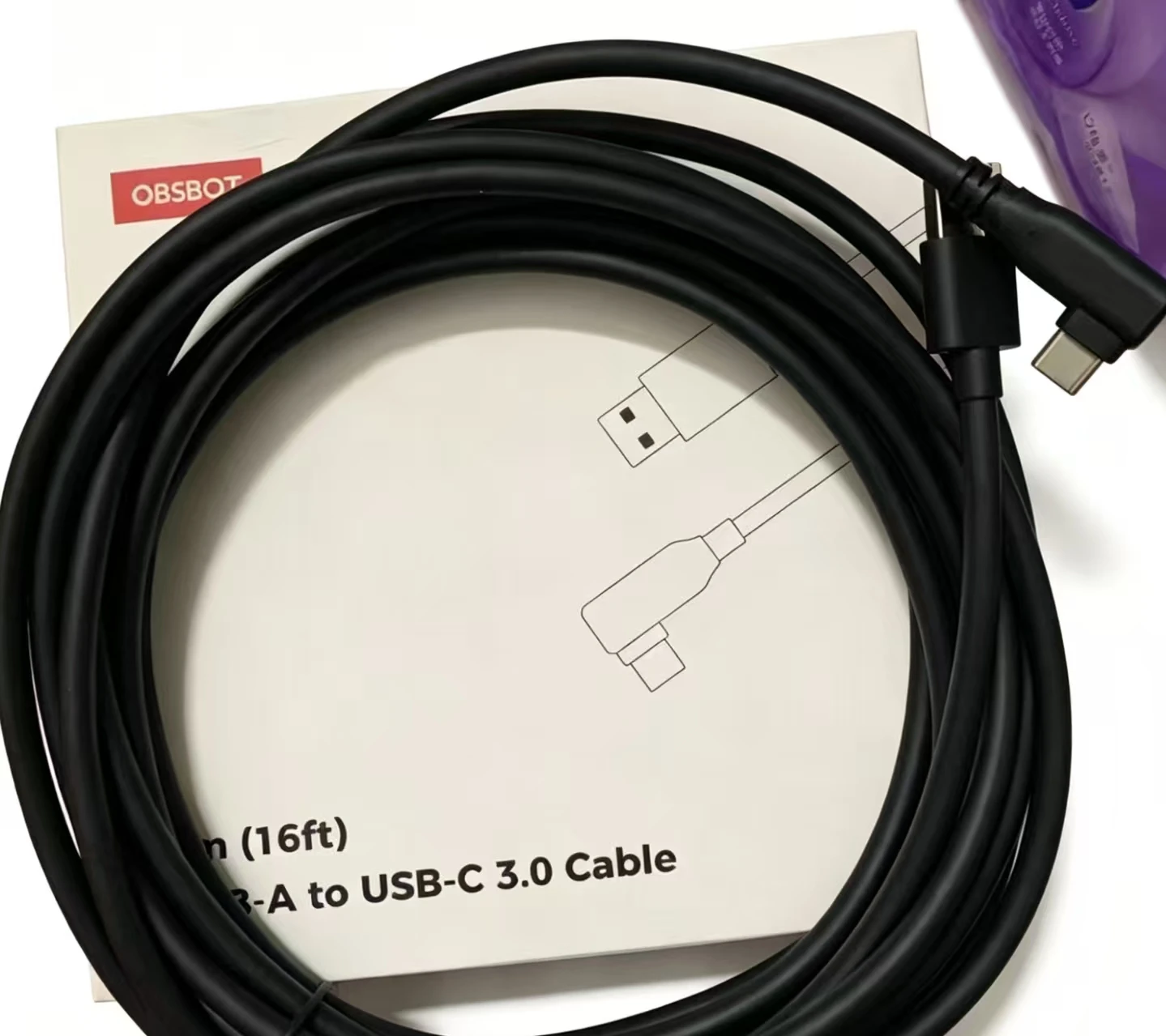 5m USB‑A to USB‑C 3.0 ケーブル、Type‑C 高速 4K ビデオ転送ケーブル、OBSBOT Tiny/Meet ウェブカメラ、YOLOLIV YoloCam S3 用