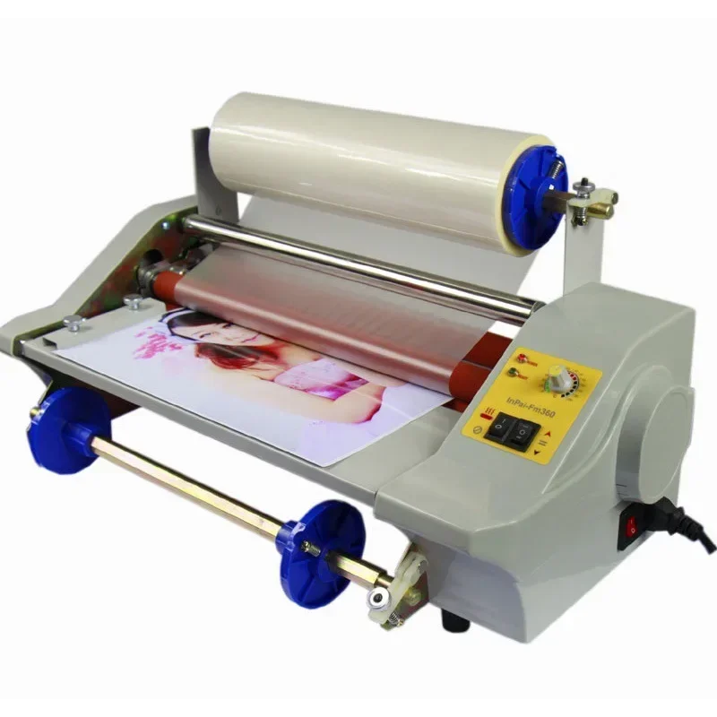 A3 Paper Laminating Machine Cold Roll Laminator Four Rollers Worker Card Office File Laminator FM360 110v/220v Laminating Machin