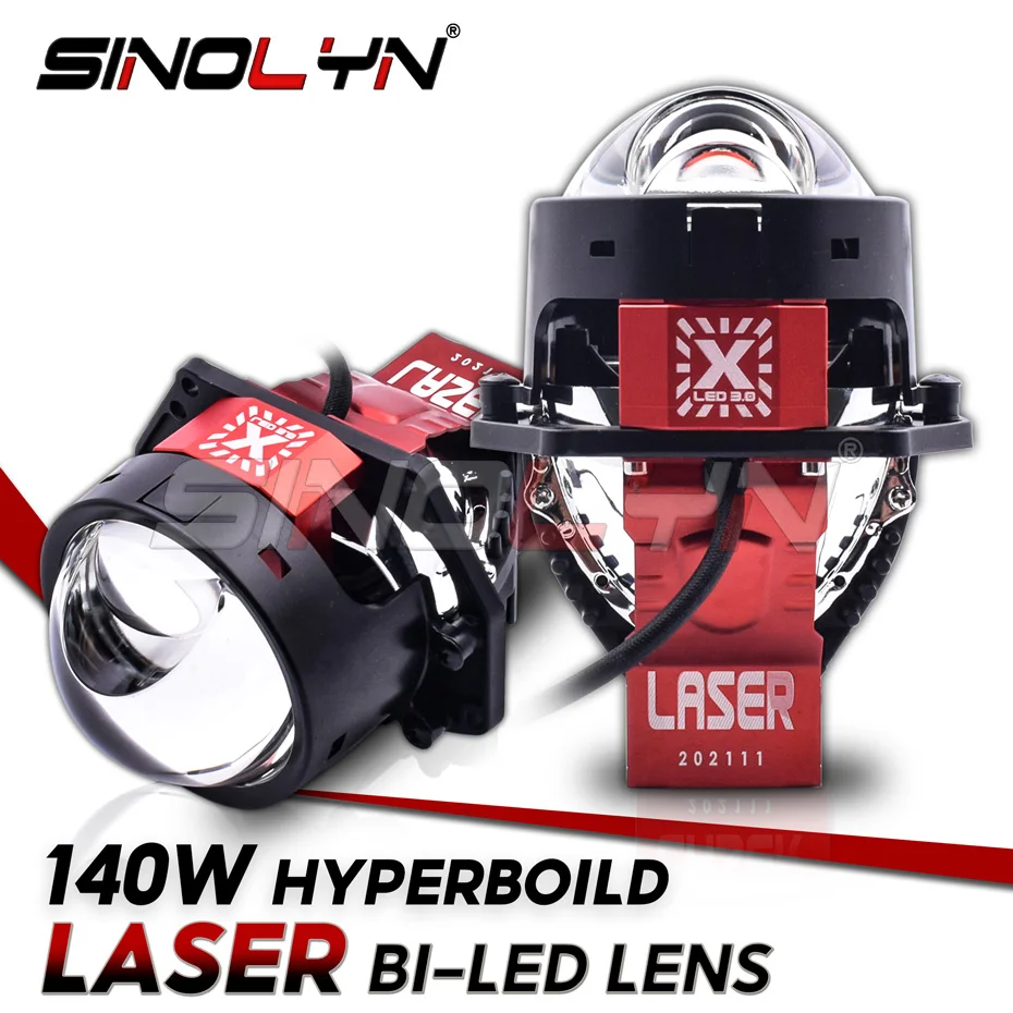 Sinolyn 27300 LM 3 Inch Bi LED Laser Hyperboloid Projector Lenses For Headlights LED Car Lights Car Accessories Retrofit Styling