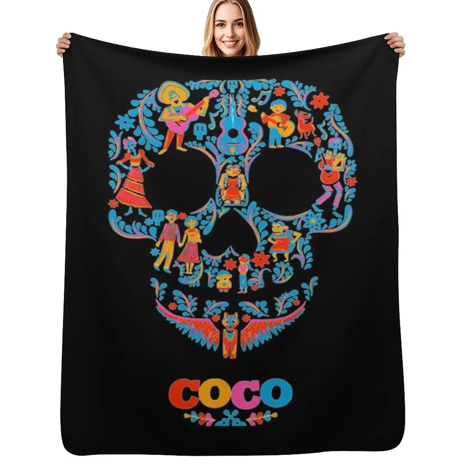 

Coco T-ShirtHalloween Coco Throw Blanket Bed linens Multi-Purpose Decorative Sofas Personalized Gift Blankets