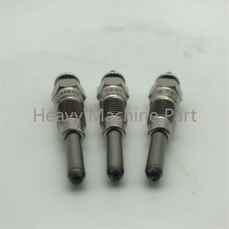 3 PCS Glow Plug YM129795-77800 for Komatsu Engine 2D68E-3A 3D63-1A 3D72-2B 3D74E-3C Excavator PC12R-8 PC15R-8