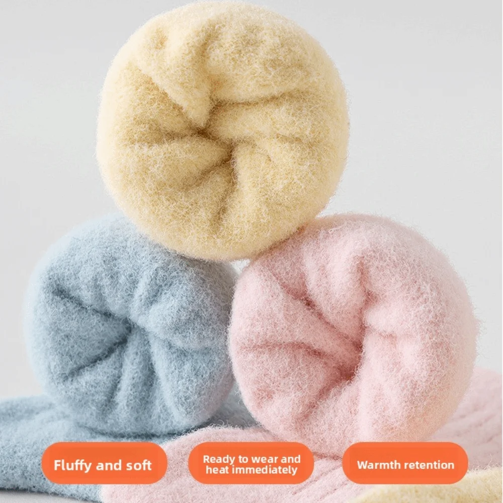 

New Velvet Terry Socks Mid Tube Thicken Warm Indoor Stockings Comfortable Solid Color Infant Floor Socks for Newborns