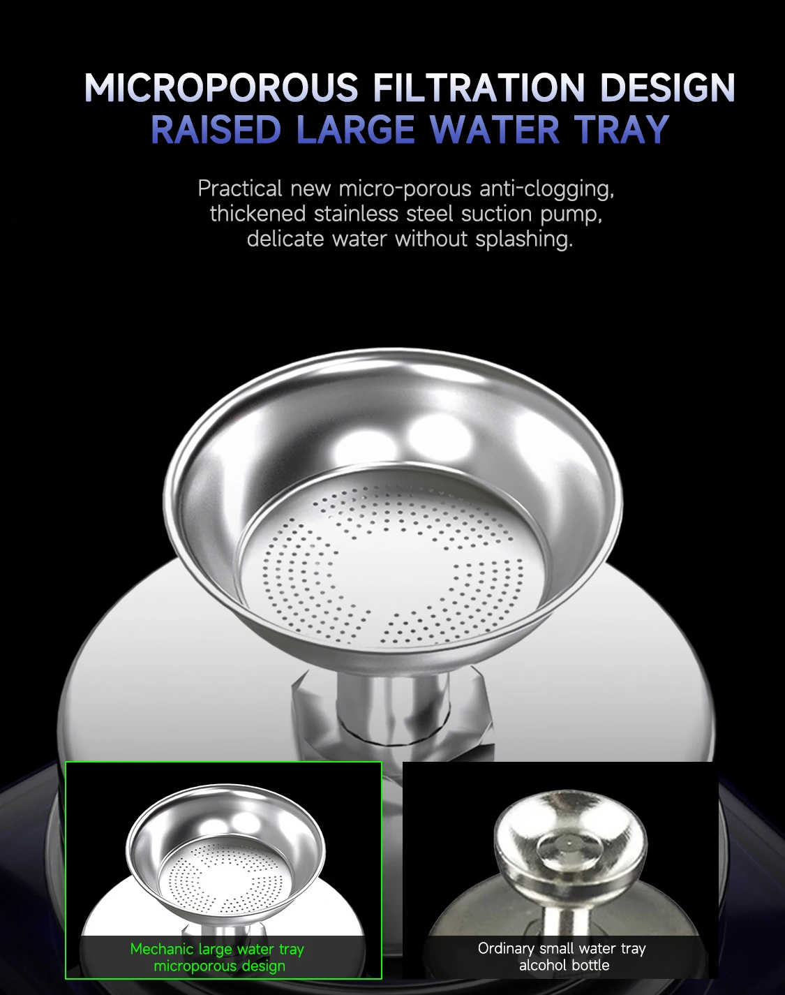 ميكانيكي GLNXT150ml الصحافة مضخة مانعة للتسرب الزجاج الكحول رذاذ زجاجة سعة كبيرة مضخة من الفولاذ المقاوم للصدأ نظام الترشيح الثلاثي