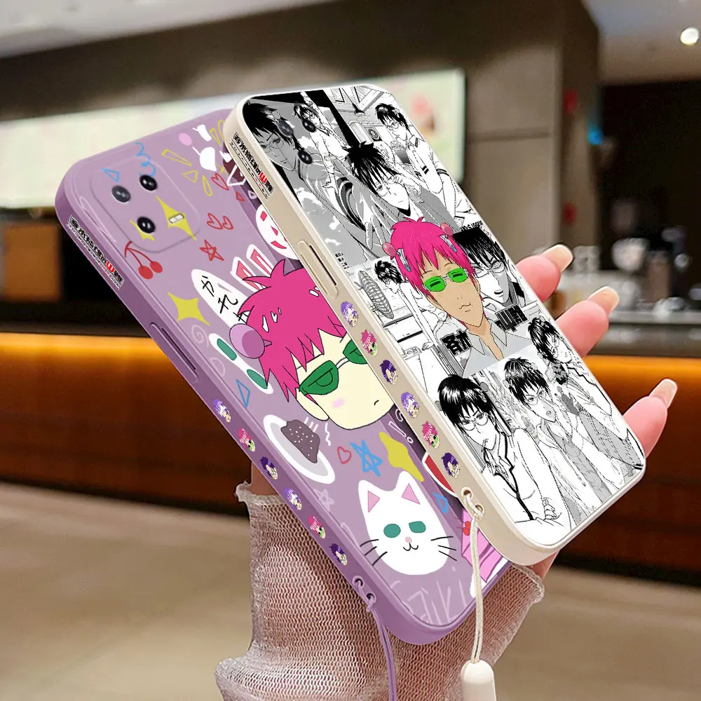 Anime Saiki Kusuo Phone Case For Xiaomi Mi CC9 13 12 12T 11 11T Ultra 10 10T 9 9T 9SE 8 Pro Lite 5G Cover With Hand Strap