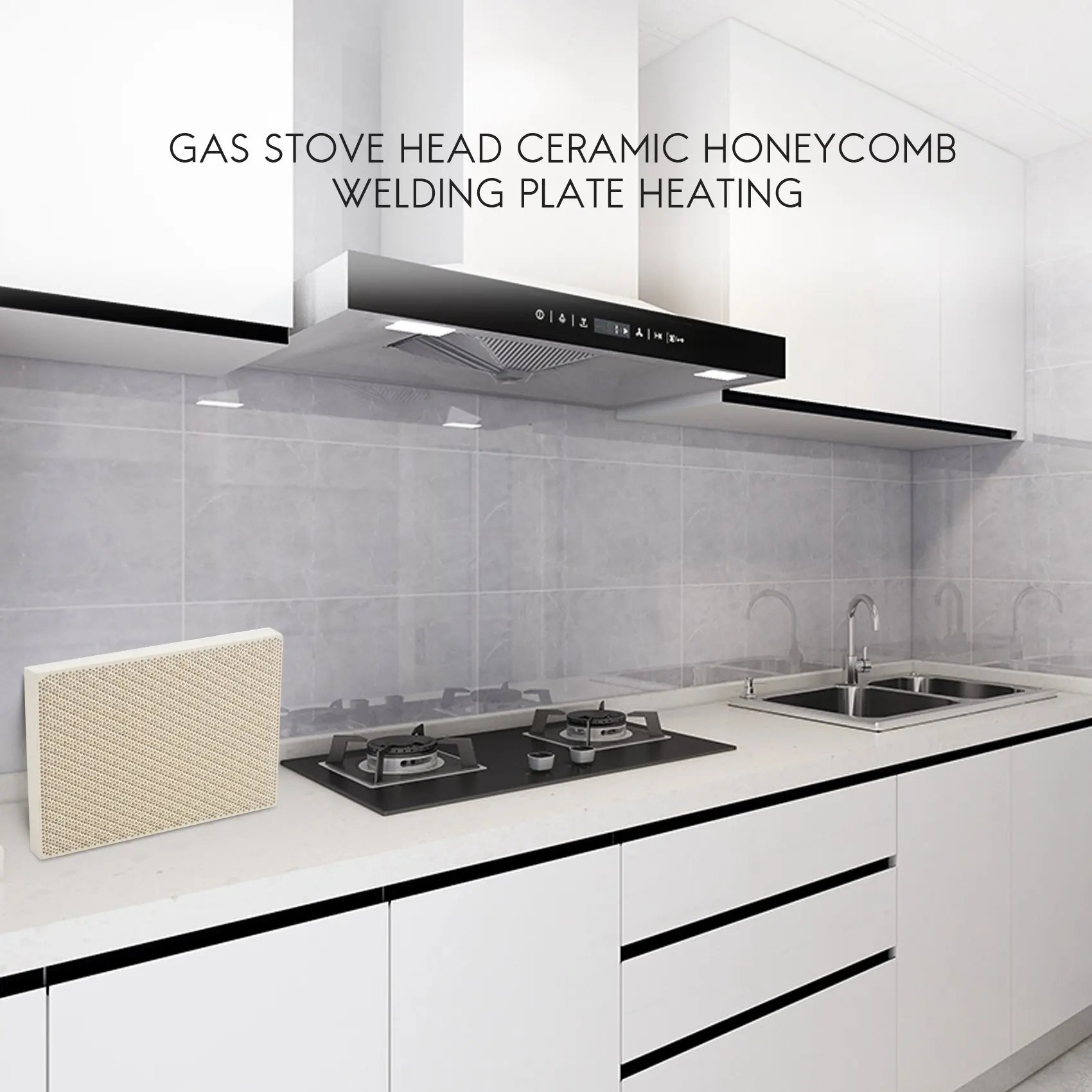 บอร์ดบัดกรีรังผึ้งเซรามิกให้ความร้อน kompor Gas หัว135x95X13มม. ใหม่