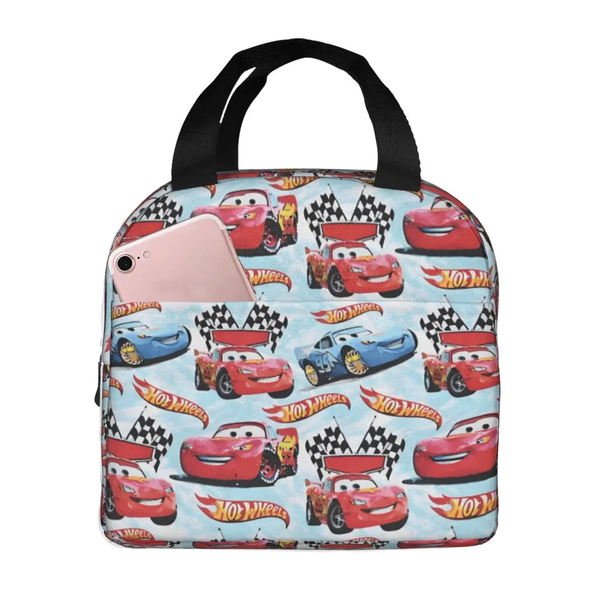 

Custom Lightnings Anime McQueens Insulated Lunch Bags for Work School Sport Racing Car Waterproof Cooler Thermal Bento Box Women