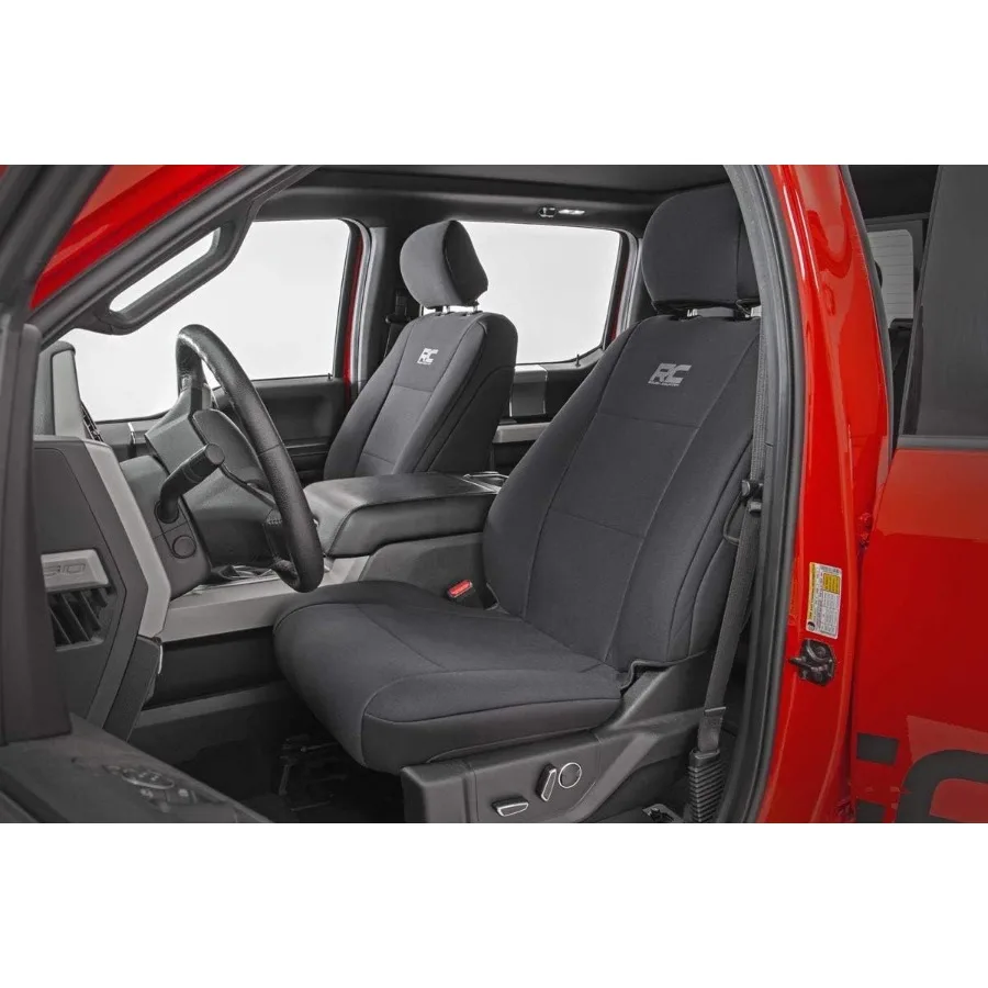 

Неопреновые чехлы на сиденья для F150 Lightning F250 F350 20152025 Crew Cab без заднего подлокотника, водонепроницаемые, устойчивые к ультрафиолетовому излучению, с пенопластовой подкладкой F R