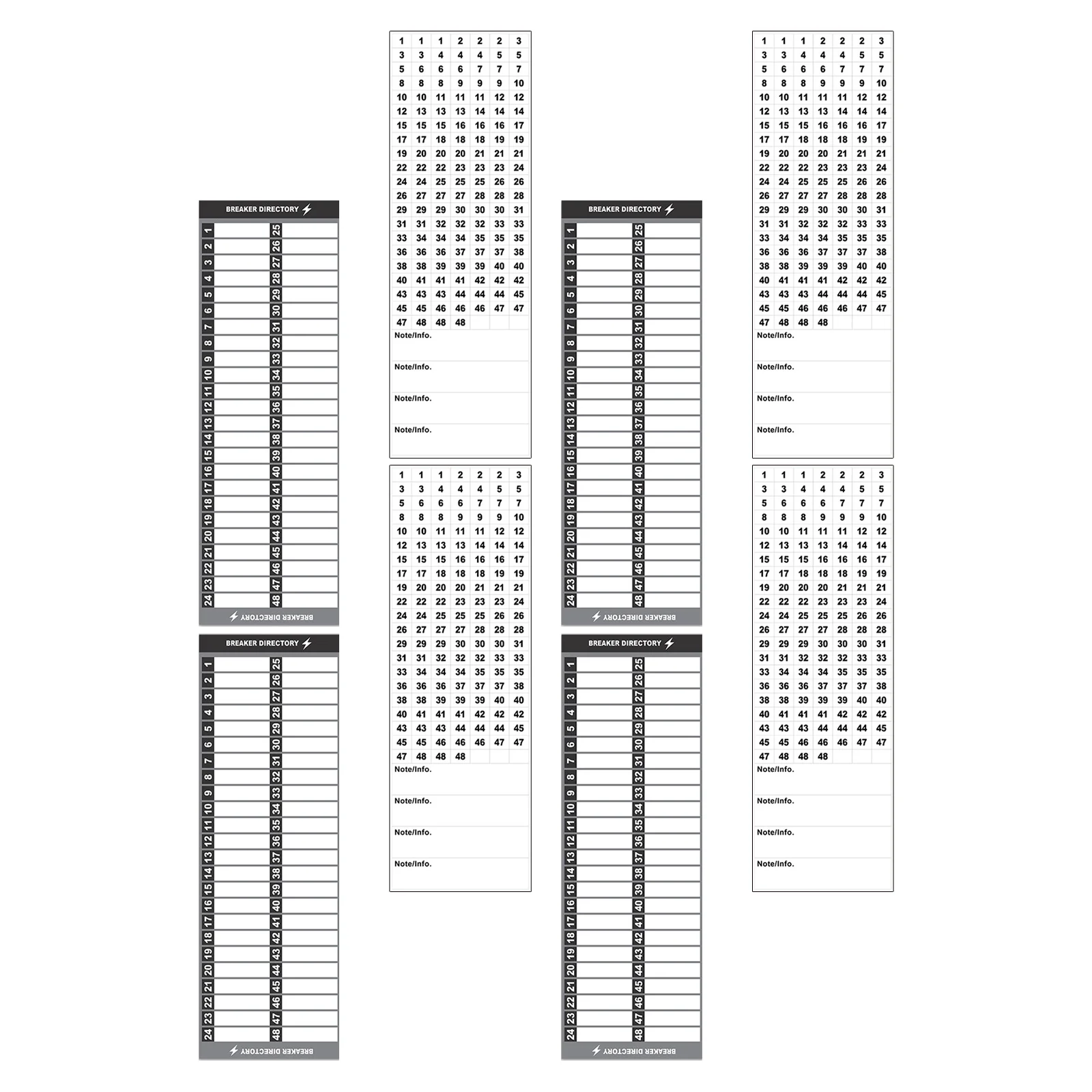 

2Sets Waterproof Circuit Breaker Labels Electrical Box Stickers Numbered Adhesive Load Center Identification and Cable