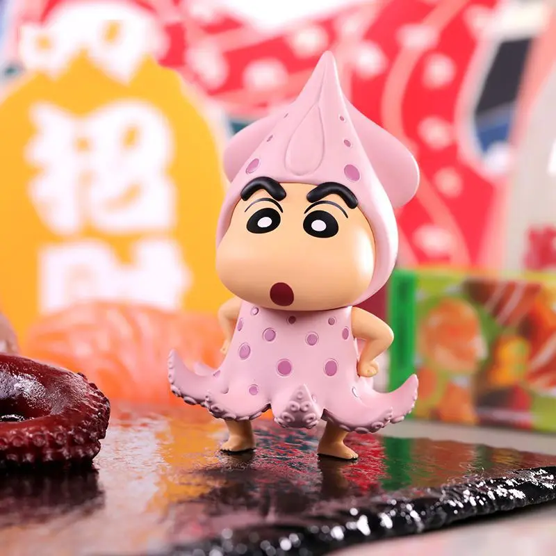 6Pcs/Set Crayon Shin Chan Action Figure Food Series Cartoon Japanese Kawaii Figurines PVC Collectibles Toys Gifts For Children