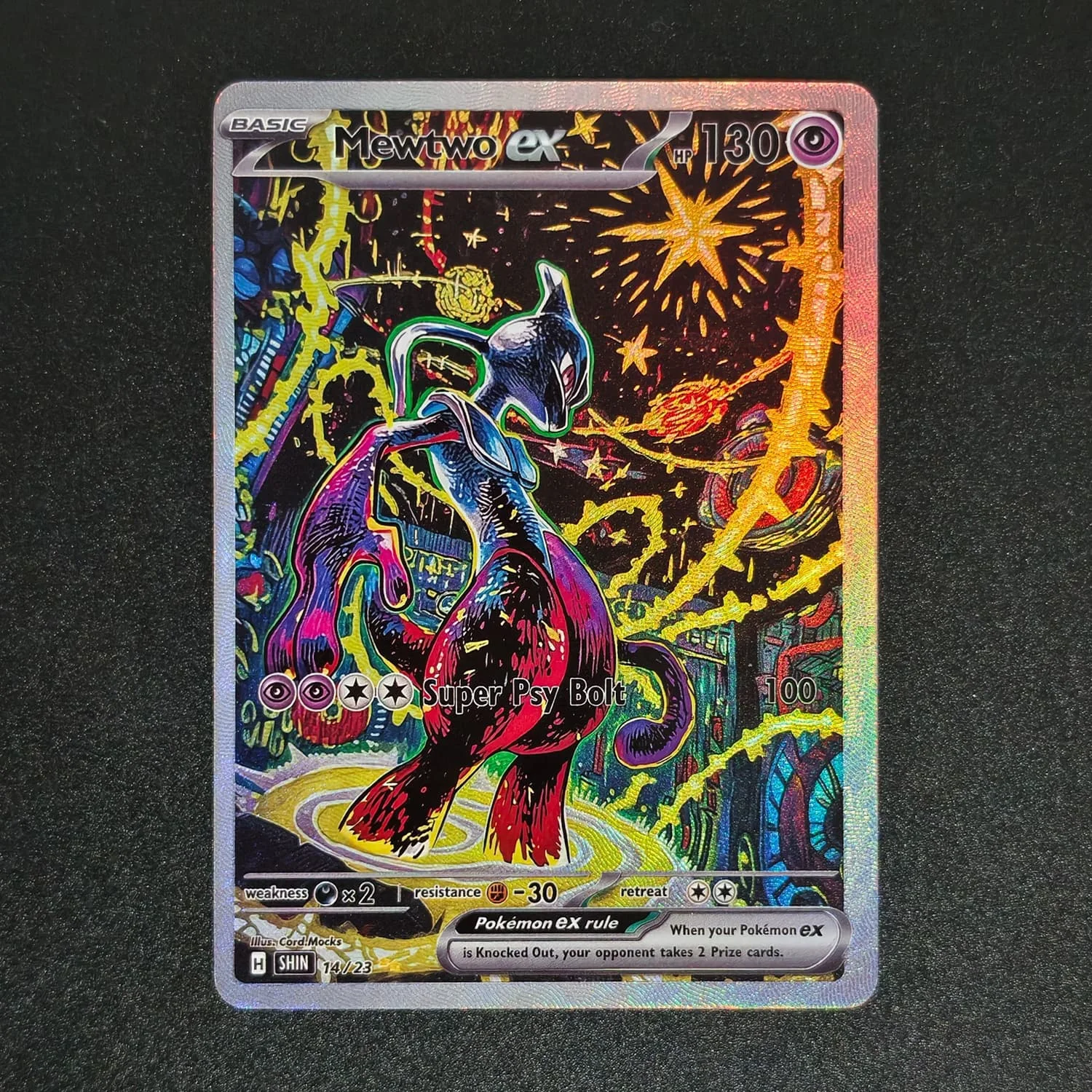 Self Made English Shining Charizard Mewtwo Gengar Espeon Gardevoir Meowth Mudkip Rapidash Game Anime Card Toy view 2