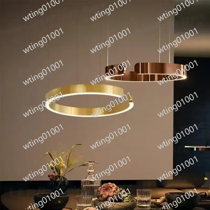 Modern Circular Ceiling Fixture Dimmable Pendant Light for Dining Room Living Area Bedroom Kitchen Decorative Hanging
