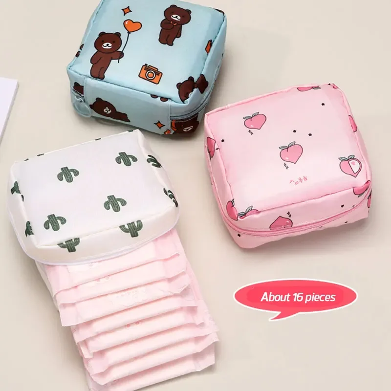 Women Portable Sanitary Pads Storage Bag Tampon Pouch Napkin Cosmetic Bags Organizer Ladies Makeup Bag Girls Hygiene Pad Bag