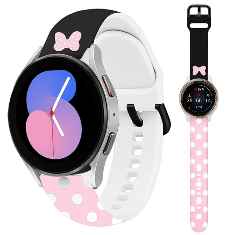 20mm 22mm Silicone Strap for Samsung Galaxy Watch 5 Pro 4 Classic 44 40mm 42mm 46mm Huawei GT 2/3 mini Pattern Sport Band