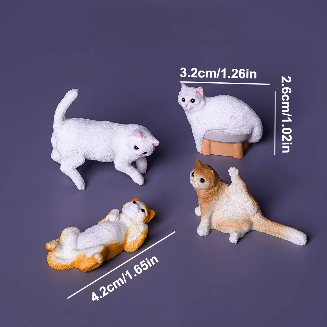 Realistisches Kätzchen für Mikrolandschaften, Kreatives Harz-Ornament, Niedliches Cartoon-Kätzchen, Büro- und Auto-Schreibtisch-Ornament – Detail 3