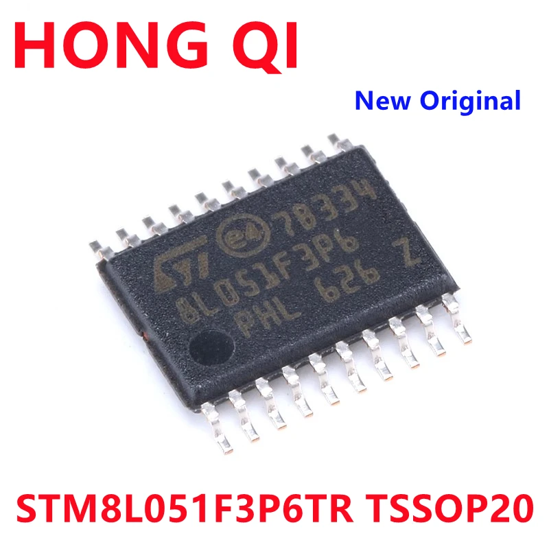 5PCS STM8L051F3P6TR TSSOP-20 STM8 STM8L051 STM8L 051F3P6 16MHz 8KB Flash 8bit Microcontroller MCU IC Controller Chip