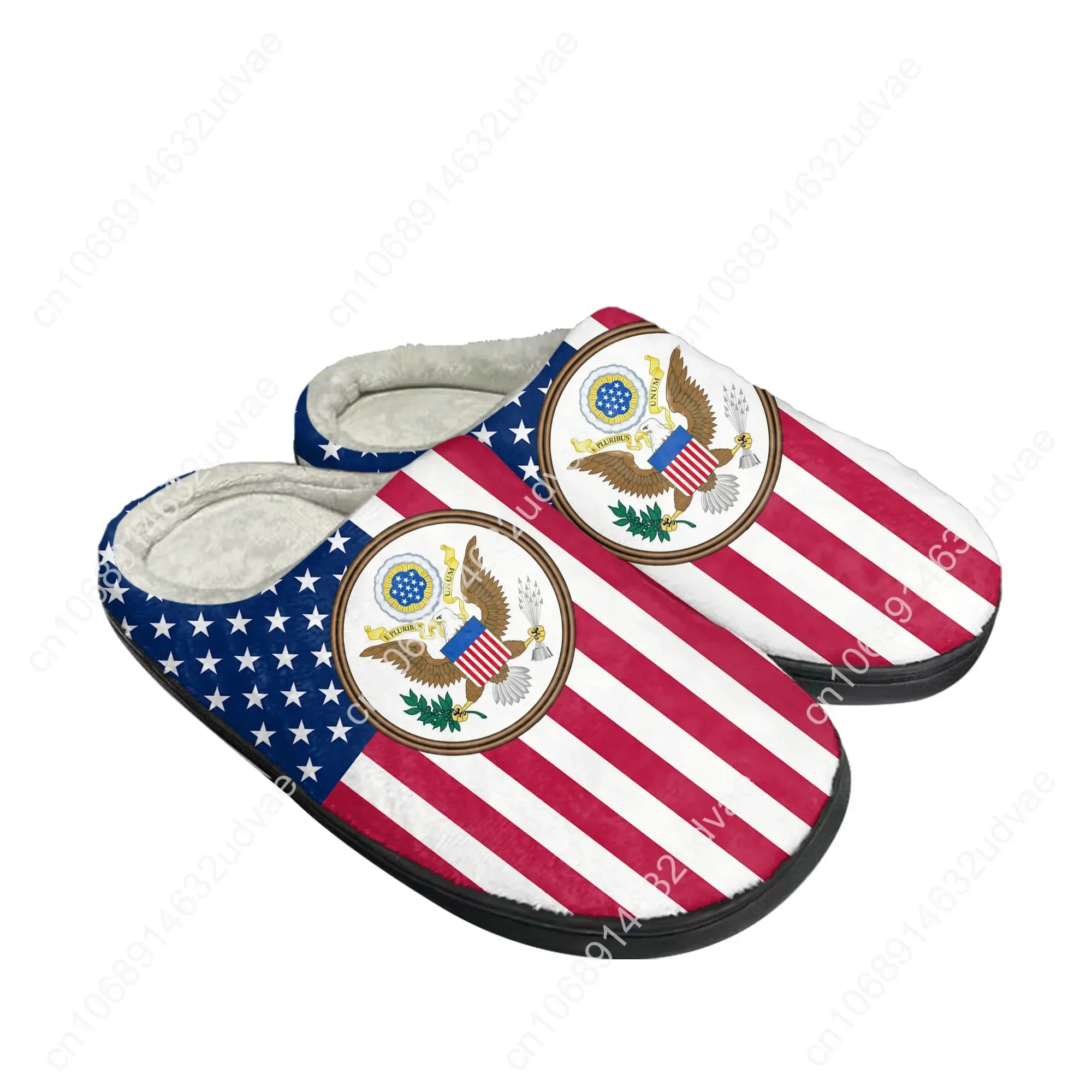 USA Flag America Red Blue White Art Home Cotton Custom Slippers Mens Womens Sandals Plush Casual Keep Warm Shoes Thermal Slipper