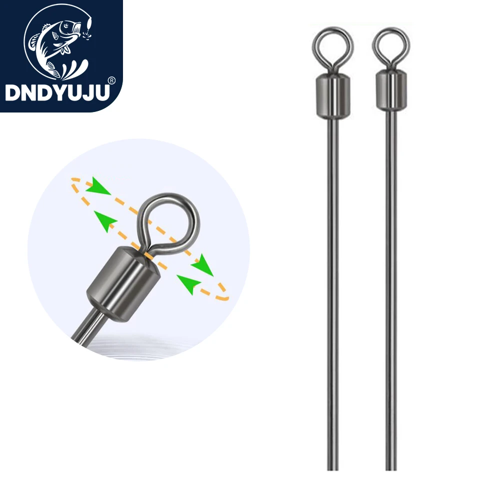 20 piezas de alambre de acero, poste largo, giratorios de pesca, rodamiento de bolas, anillos sólidos giratorios para accesorios de pesca de carpa