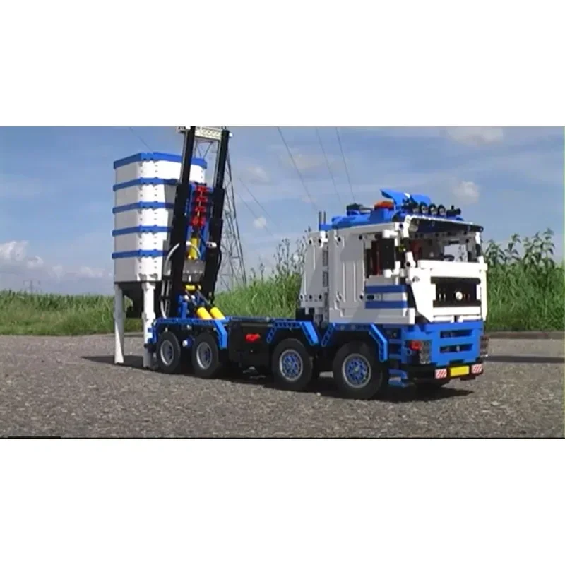 MOC-12901 Modello di blocco di giunzione per camion elettrico Silo • 2811 parti di blocchi di costruzione Regalo di compleanno personalizzato per bambini