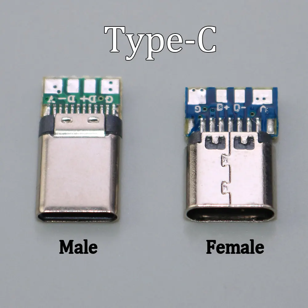 1PCS USB 3.1 Type C Connector 24 Pins Male/Female Socket Receptacle Adapter to Solder Wire & Cable 24 Pins Support PCB Board