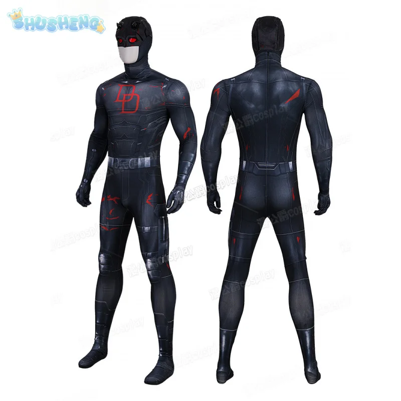 

Daredevil 2 Matt Murdock Movie Cosplay Costume Jumpsuit mask headgear set Halloween party men fantasy tight fitting uniform