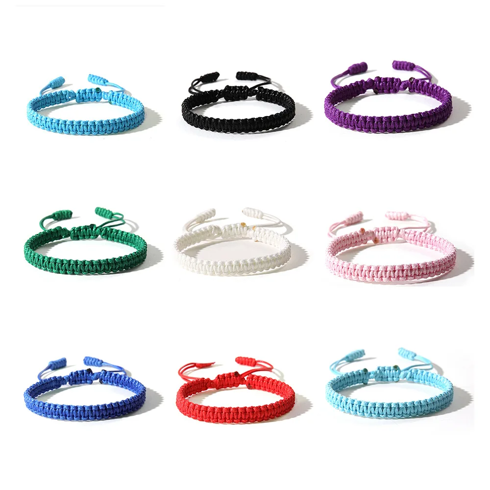 

Женский тканый браслет в богемном стиле, однотонная ткань, плетеная веревка, Непал, этнический регулируемый браслет ручной работы, модные украшения