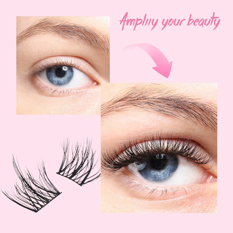 Heiße 5D dicke Wimperncluster Curl Wispy Einzelwimpern Wimpernverlängerungen falsche Wimpern