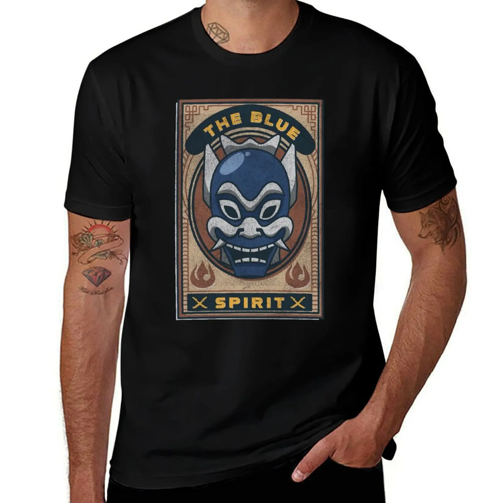 Avatar: The Last Airbender The Blue Spirit Card T-Shirt funny shirt cotton tops mens workout shirts