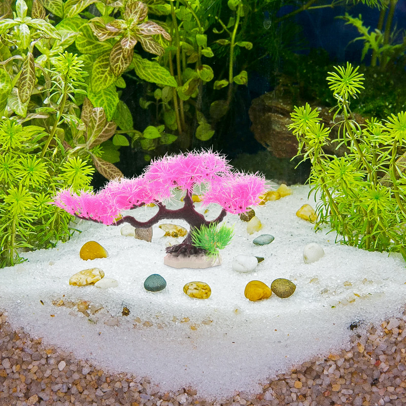 

Decor Plastic Lifelike Decorations Aquarium Terrarium Landscape Aquatic Turtle Pine Tree Accessories Fake For Fish Tank