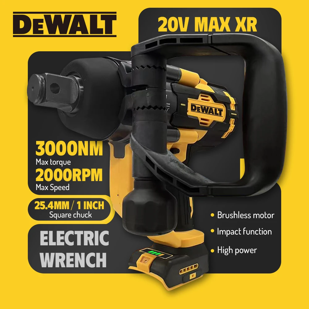 

Бесщеточный электрический ударный гайковерт DEWALT 3000 Нм, 1 дюйм, с литий-ионным аккумулятором, для батарей 18В/21В