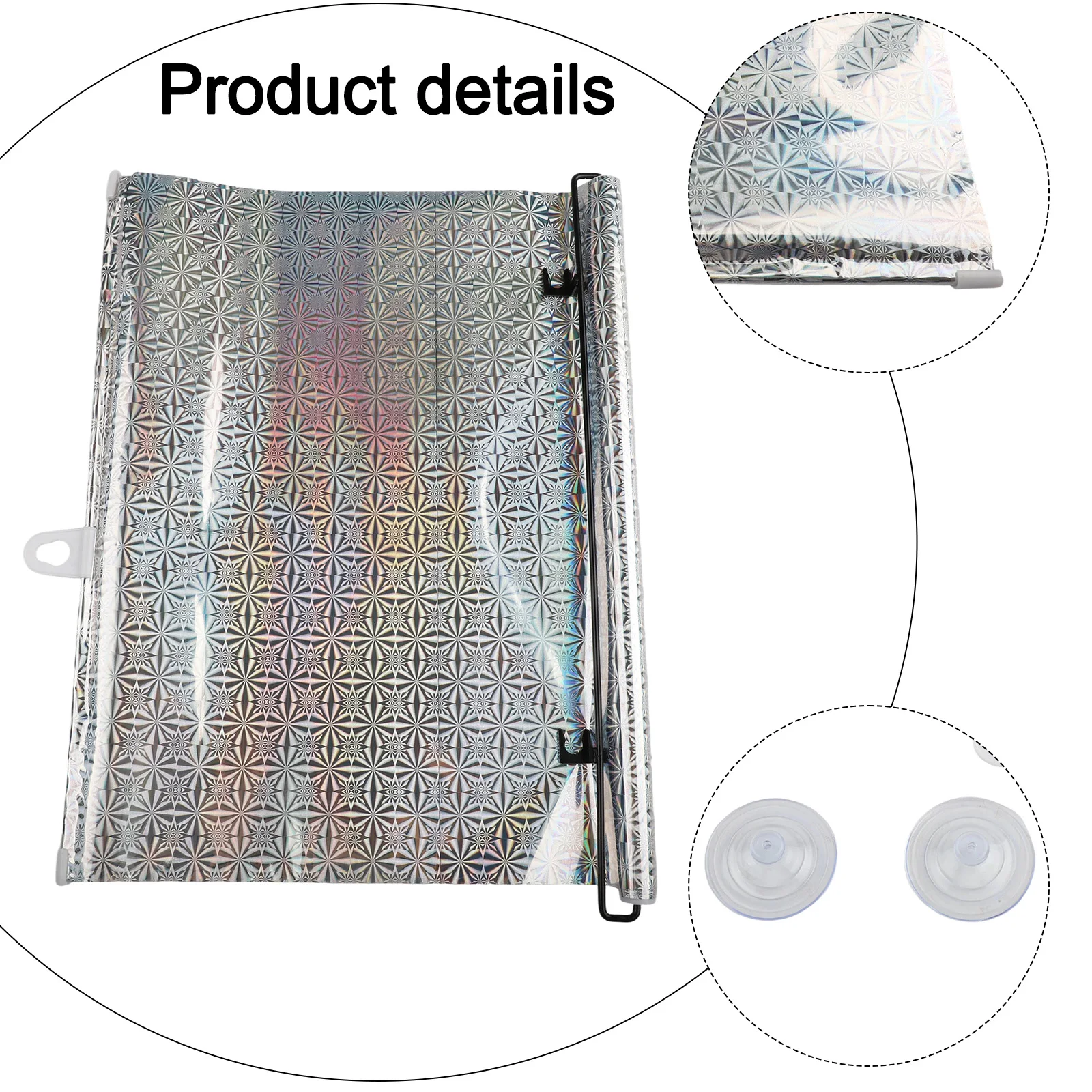 For Home For Car Suction Cup Sunshade Indoor Use Outdoor Use 125*45cm Retractable Window Blinds High-quality Materials