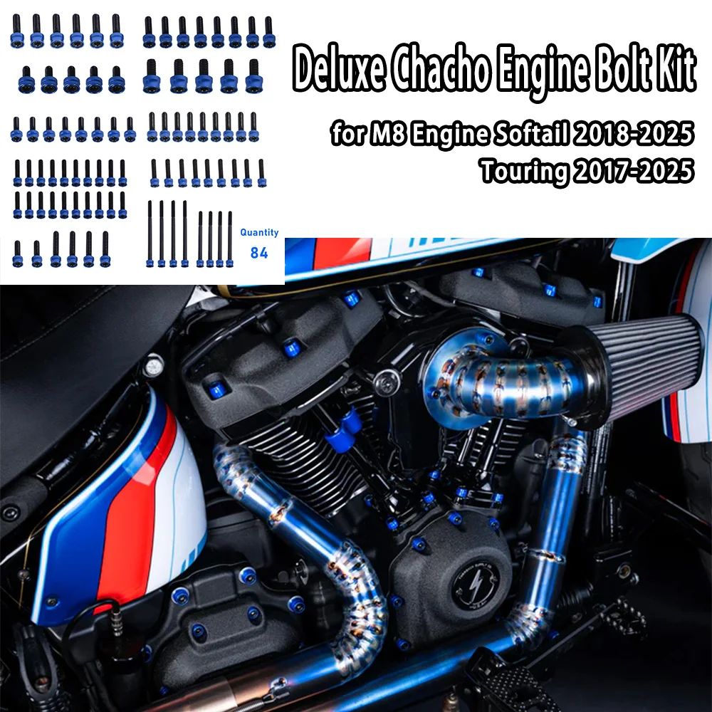 Deluxe Chacho Engine Bolt Kit Motorcycle Accessories for Harley M8 Engine Softail 2018-later