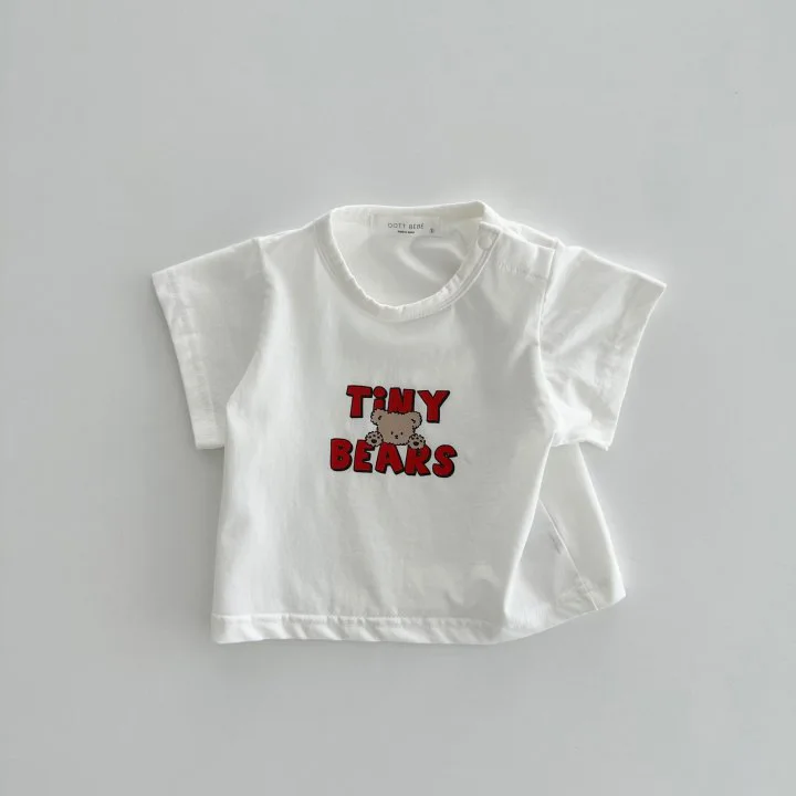 2024 Zomer Nieuwe Baby Korte Mouw T-Shirt Schattige Beer Print T-Shirts Voor Jongen Meisje Candy Color Peuter Tops Baby Kleding